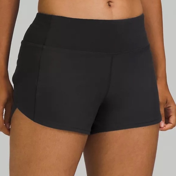 Lululemon speed short in black with green and black waistband - size 2 - Picture 3 of 3